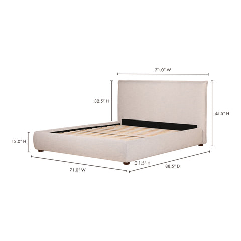 Luzon Queen Bed Light Grey
