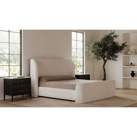 Sophia Queen Storage Bed Cream