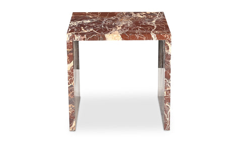 Rosa Accent Table Rosso Levanto Marble