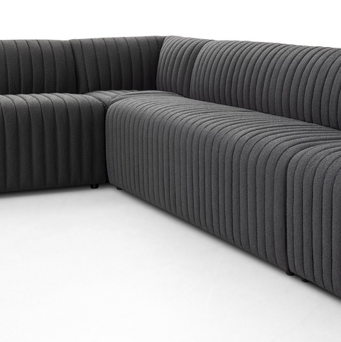 Augustine Dining Banquette L Shape 135" - Fiqa Boucle Charcoal