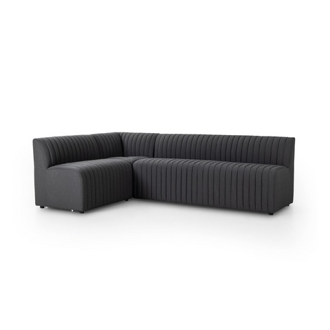 Augustine Dining Banquette L Shape 100" - Fiqa Boucle Charcoal