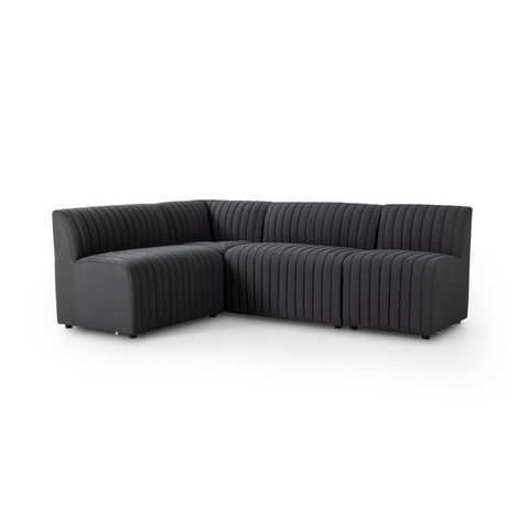 Augustine Dining Banquette L Shape 91.5" - Fiqa Boucle Charcoal