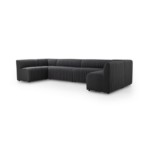 Augustine Dining Banquette U Shape 154"- Fiqa Boucle Charcoal