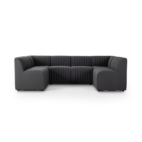 Augustine Dining Banquette U Shape 106"- Fiqa Boucle Charcoal