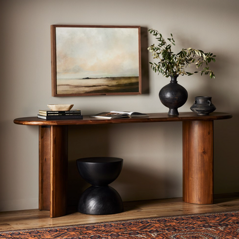 Paden Large Console Table-Seasoned Brown Acacia