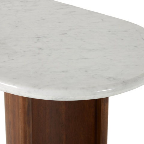 Paden Large Console Table-Italian White Marble