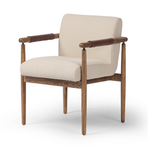 Markia Dining Arm Chair - Fiqa Boucle Light Taupe