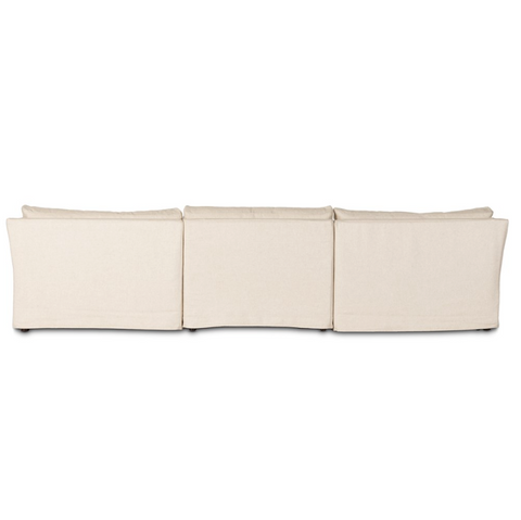 Delray 3Pc Slipcover Sectional Sofa - Evere Oatmeal