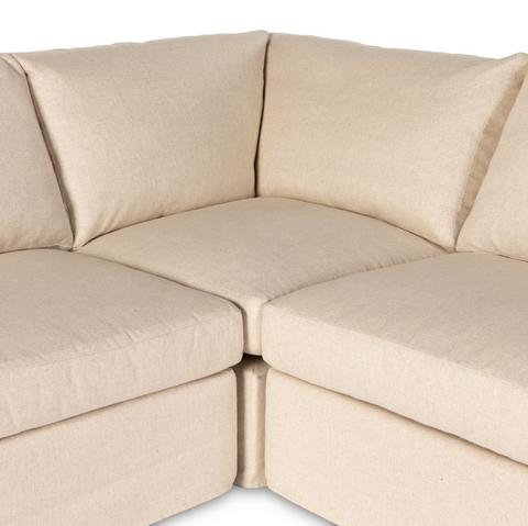 Delray 5Pc Slipcover Sectional Sofa - Evere Oatmeal