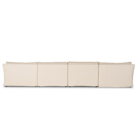 Delray 4Pc Slipcover Sectional Sofa - Evere Oatmeal