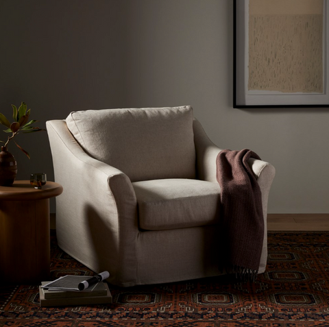 Delray Slipcover Chair and a Half - Evere Oatmeal