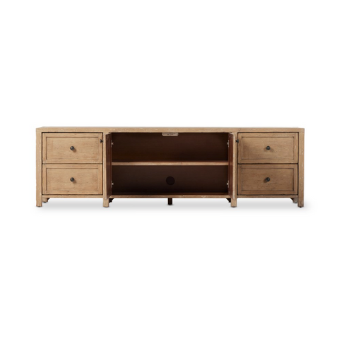 Gaines Media Console - Aged Light Pine