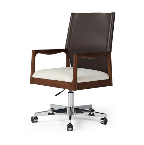 Lulu Desk Chair - Espresso Leather Blend