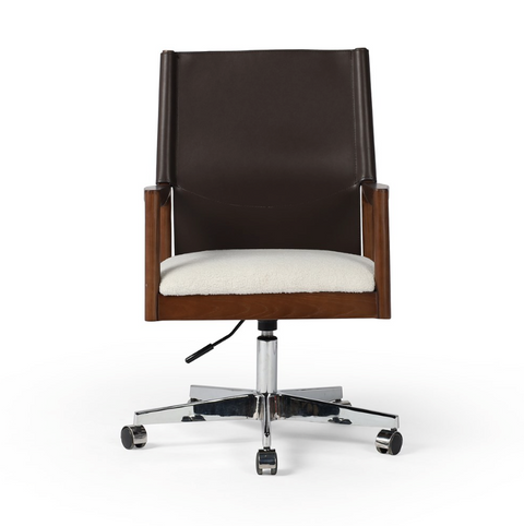 Lulu Desk Chair - Espresso Leather Blend