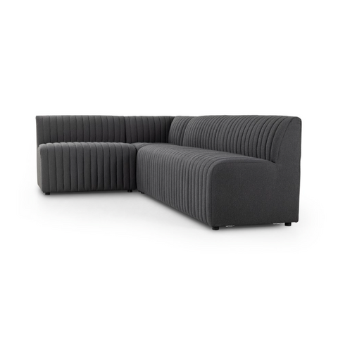Augustine Dining Banquette L Shape 110" - Fiqa Boucle Charcoal
