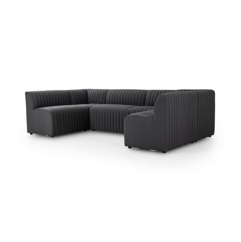 Augustine Dining Banquette U Shape 119.5"- Fiqa Boucle Charcoal