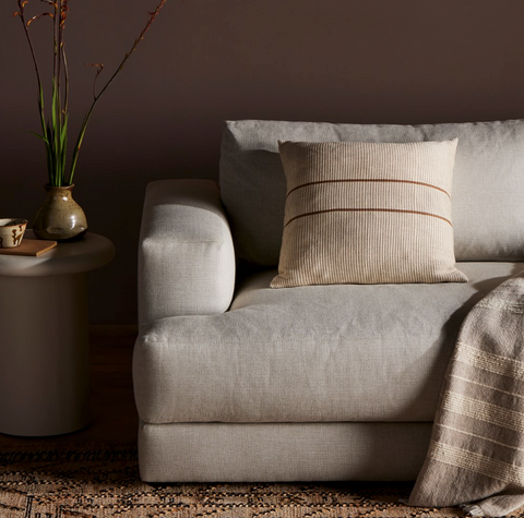 Handwoven Merido Pillow - Beige -20"