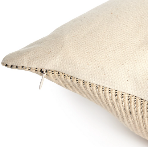 Handwoven Merido Pillow - Beige -20"