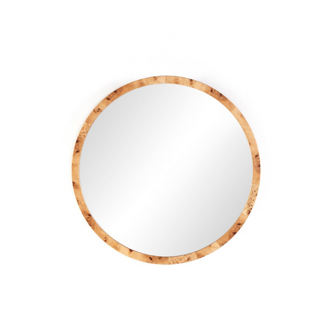 Mitzie Round Mirror - Amber Mappa Burl