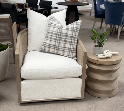 Mcguire Swivel Club Chair - Boucle Snow
