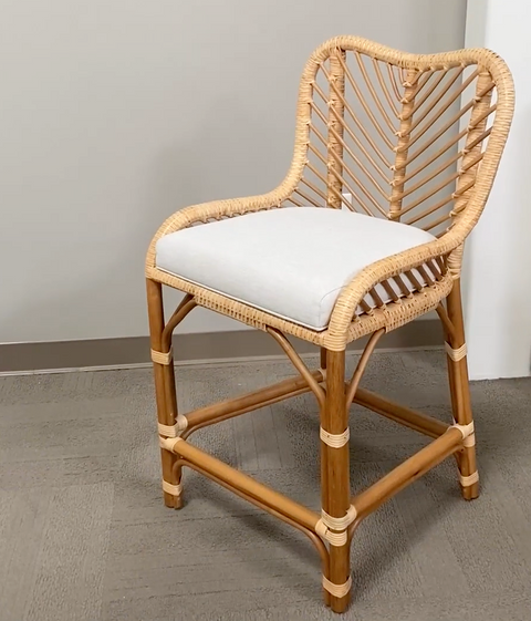 Laguna Counter Stool - Sanded Peel Rattan