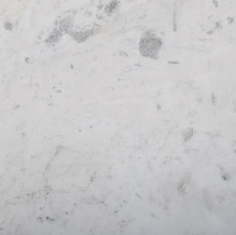 Marble Round Coffee Table w/ Iron- Polished White Marble