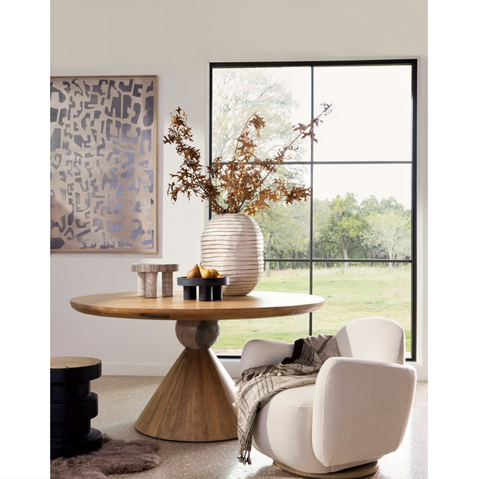 Bibianna Dining Table-Blushed Marble