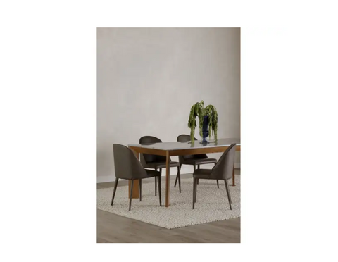 Burton Dining Chair Grey Vegan Leather