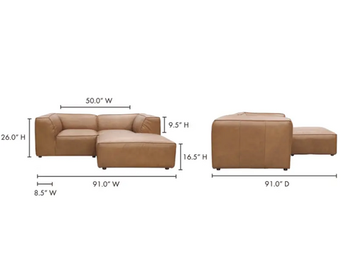Form Nook Modular Sectional Sonoran Tan Leather