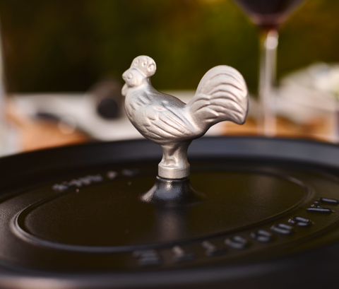 Cast Iron - Animal Stainless Steel Knob - Rooster