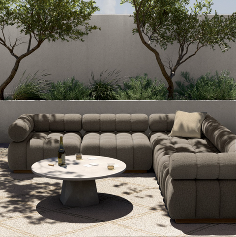 Roma Outdoor 5pc Sectional - Alessi Fawn