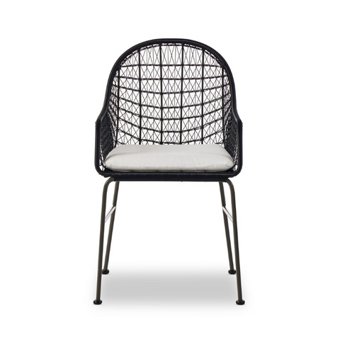 Bandera Outdoor Woven Dining Chair W/Cushion - Smoke Black