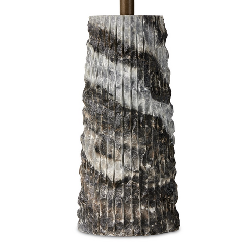 Raven end Table - Ribbed Ebony Marble