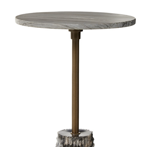 Raven end Table - Ribbed Ebony Marble