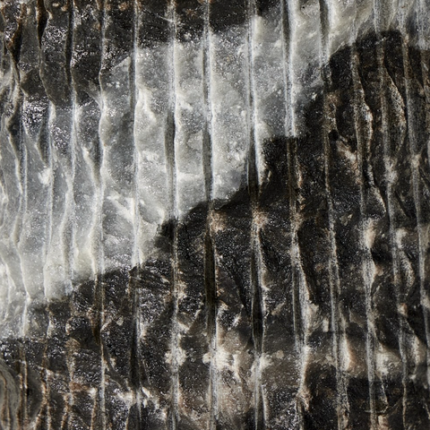 Raven end Table - Ribbed Ebony Marble