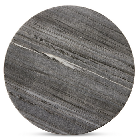 Raven end Table - Ribbed Ebony Marble