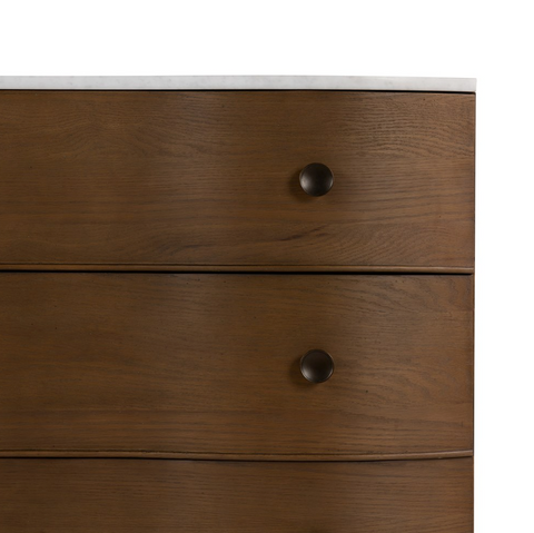 Tiago Marble Chest - Toasted Oak