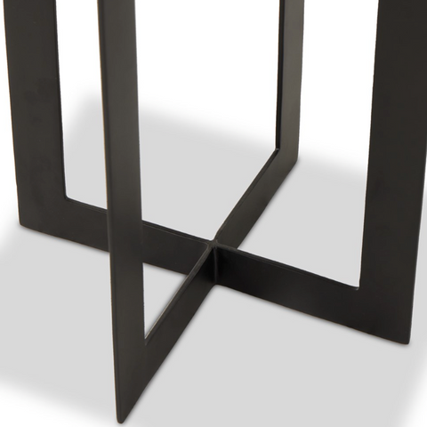 Giselle End Table - Amber Cast Glass