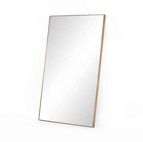 Georgina Rectangle Floor Mirror - Polished Brass