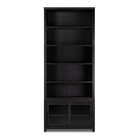 Admont Bookcase -Worn Black Veneer