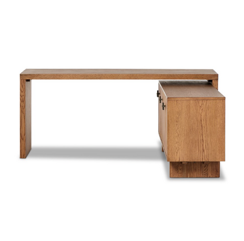 Posada L-Shaped Desk - Amber Oak Veneer