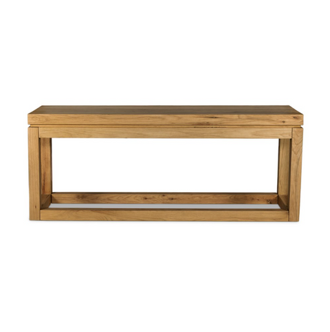 Parsons Console Table w/ floating Top - Caramel Oak