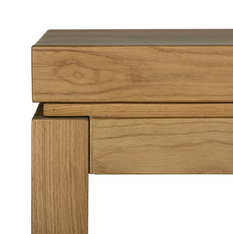 Parsons Console Table w/ floating Top - Caramel Oak