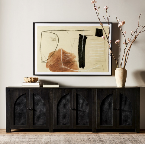 Tilda 6 Door Sideboard - Black Wash Mango