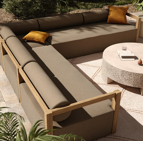 Laskin Outdoor 3Pc Sectional - Washed Brown