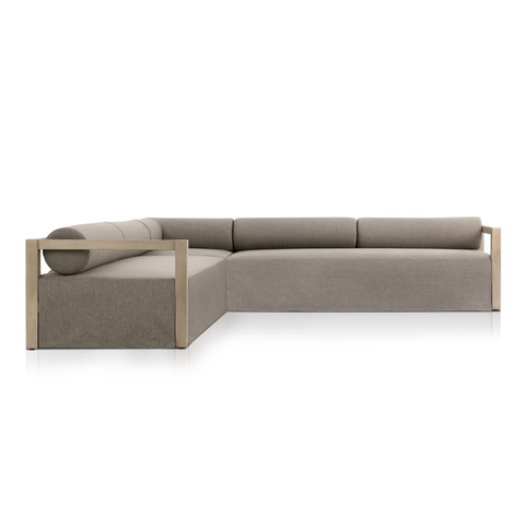 Laskin Outdoor 3Pc Sectional - Washed Brown
