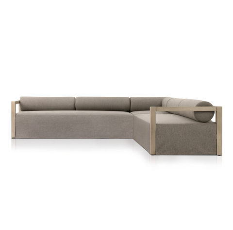 Laskin Outdoor 3Pc Sectional - Washed Brown