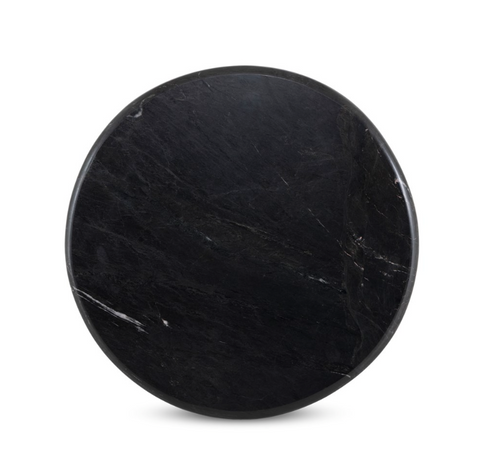 Oranda End Table - Black Scalloped Marble