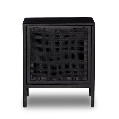 Sydney Nightstand- Black Wash w/ Black Cane