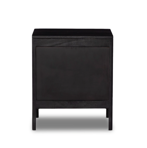 Sydney Nightstand- Black Wash w/ Black Cane